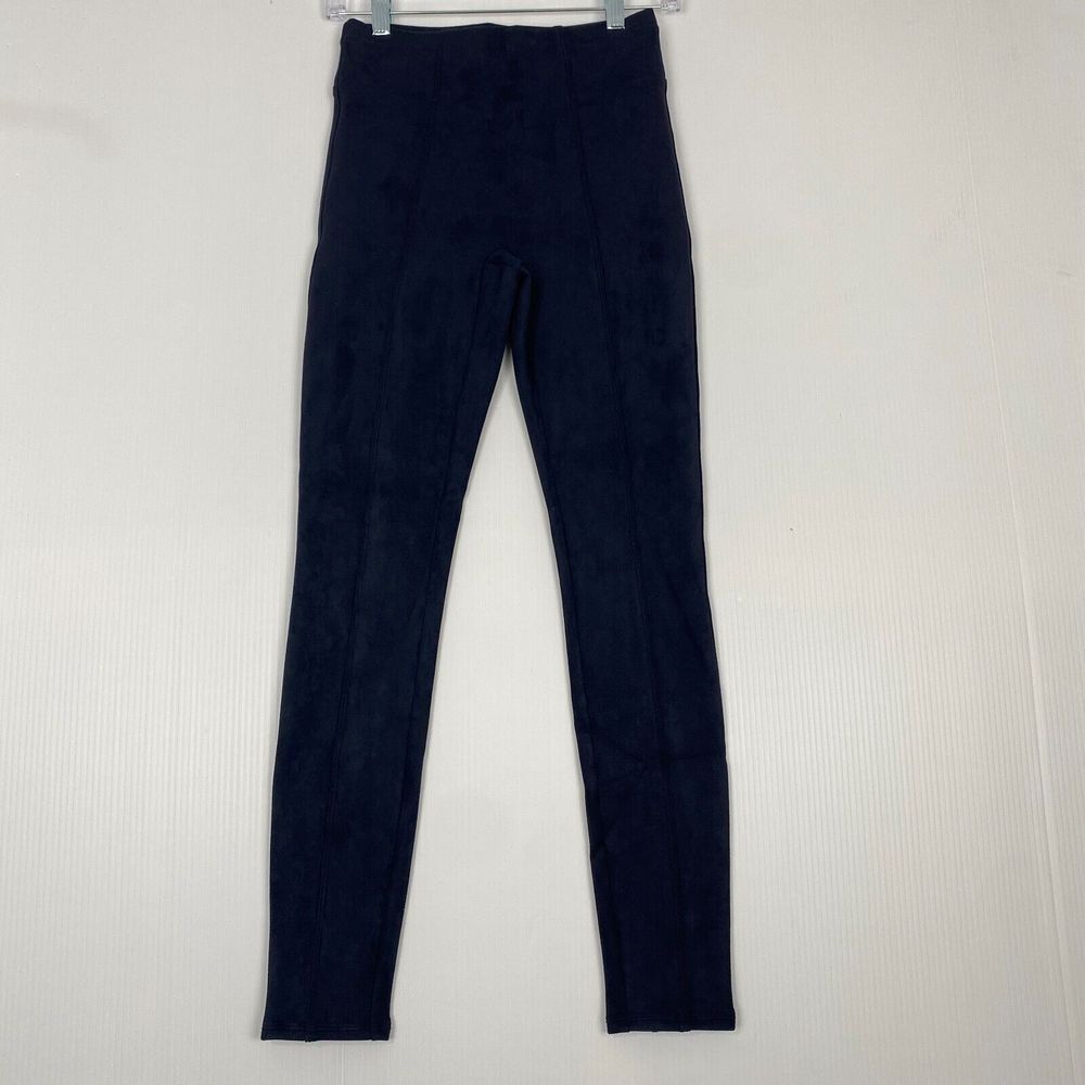 Spanx Women's Faux Suede Leggings Classic Navy Blue High Rise Ankle Size XS NEW - Picture 4 of 14